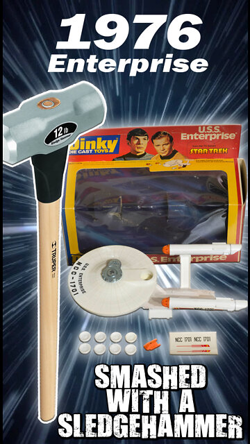 1976 DINKY Enterprise Smashed With A Sledgehammer in SLOW MOTION