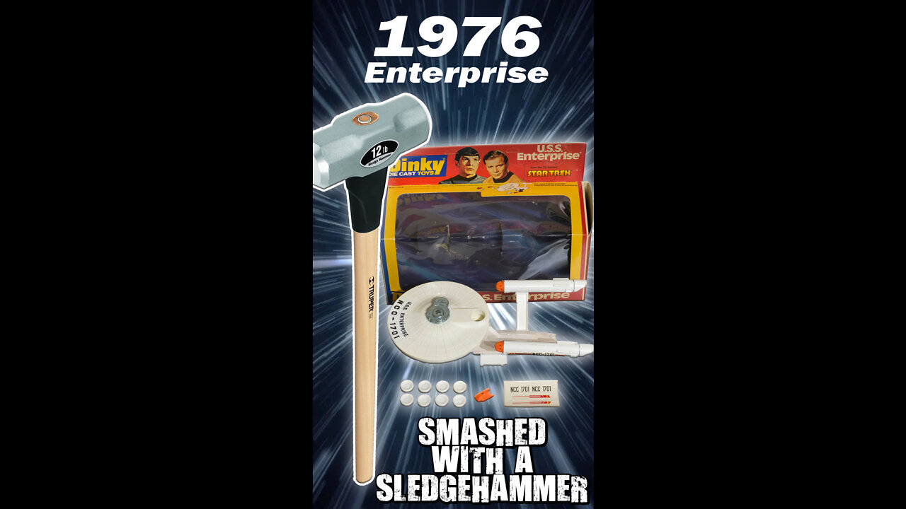 1976 DINKY Enterprise Smashed With A Sledgehammer in SLOW MOTION