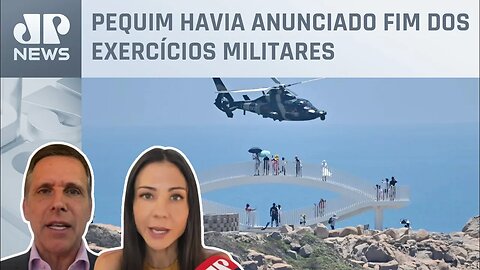 Taiwan diz ainda detectar navios e aviões da China ao redor da ilha; Amanda Klein e Capez analisam