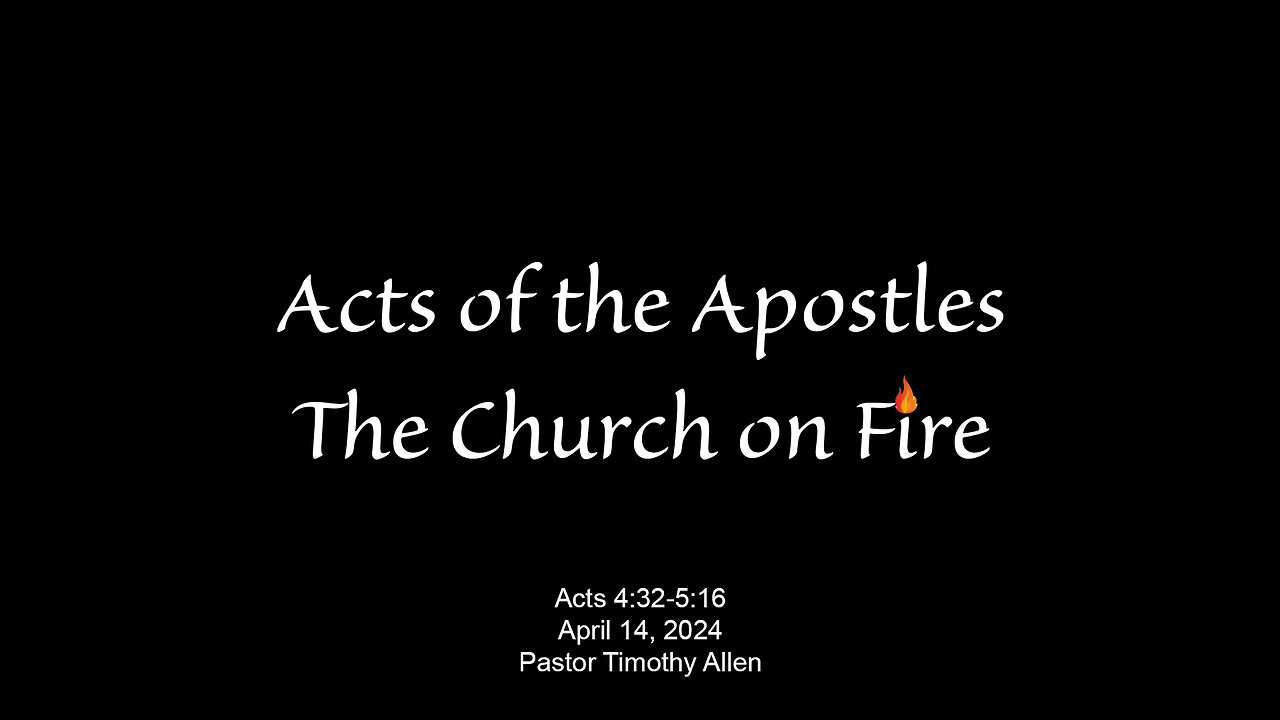 Acts 4:32-5:16 Ananias and Sapphira