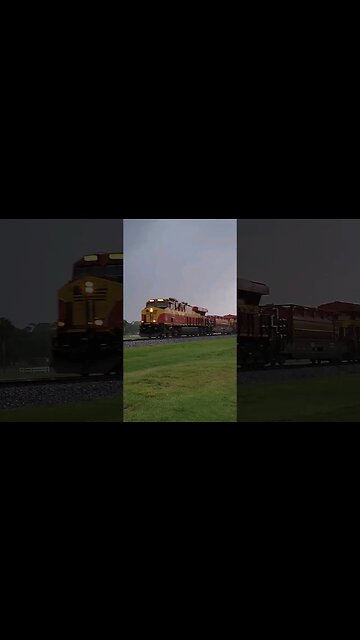 FEC-107 train on a rainy evening at Daytona Beach Golf Club June 24 2023 #railfanrob #fec107
