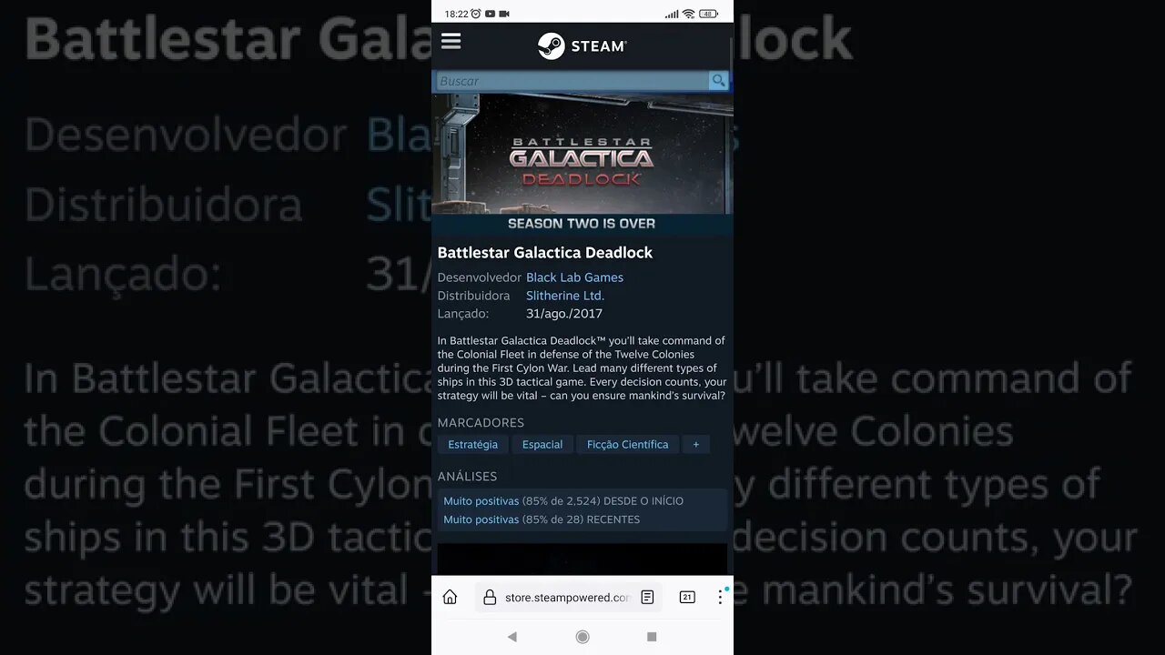 Grátis: Battlestar Galactica Deadlock - na Steam