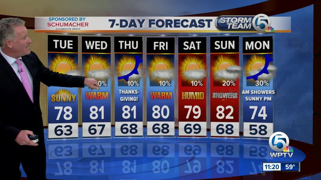 Latest Weather Forecast 11 p.m. Monday