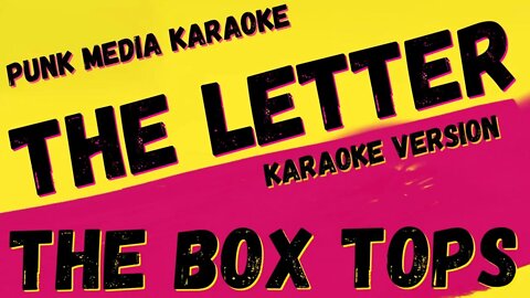 THE BOX TOPS ✴ THE LETTER ✴ KARAOKE INSTRUMENTAL ✴ PMK