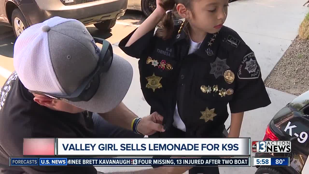 Las Vegas girl sells lemonade for cops and dogs