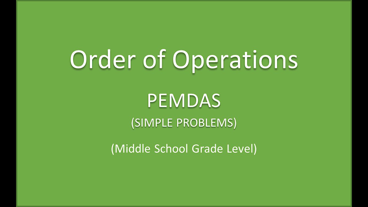 Math-Order of Operations (PEMDAS)