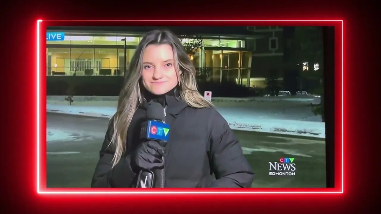 News Reporter in Edmonton Appears to Go into Medical Distress...