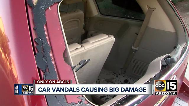 Several Waddell car windows smashed, tires slashed