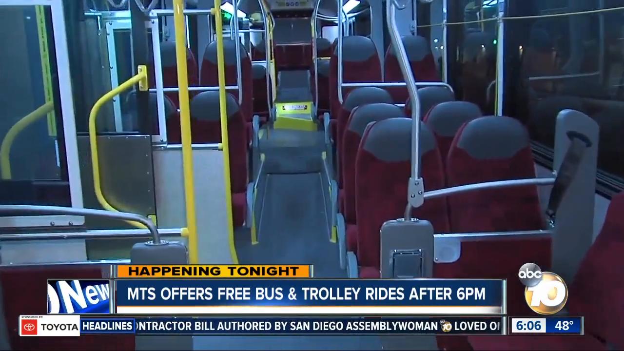 Free bus and trolley rides available for New Year's celebrants