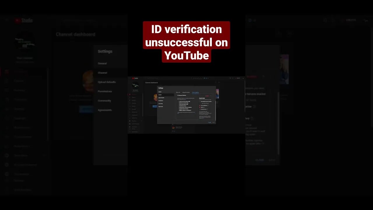 YouTube id verification unsuccessful #shorts #reels #bharatkiinformation