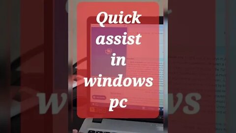 Quick assist in windows pc #shorts #youtubeshorts