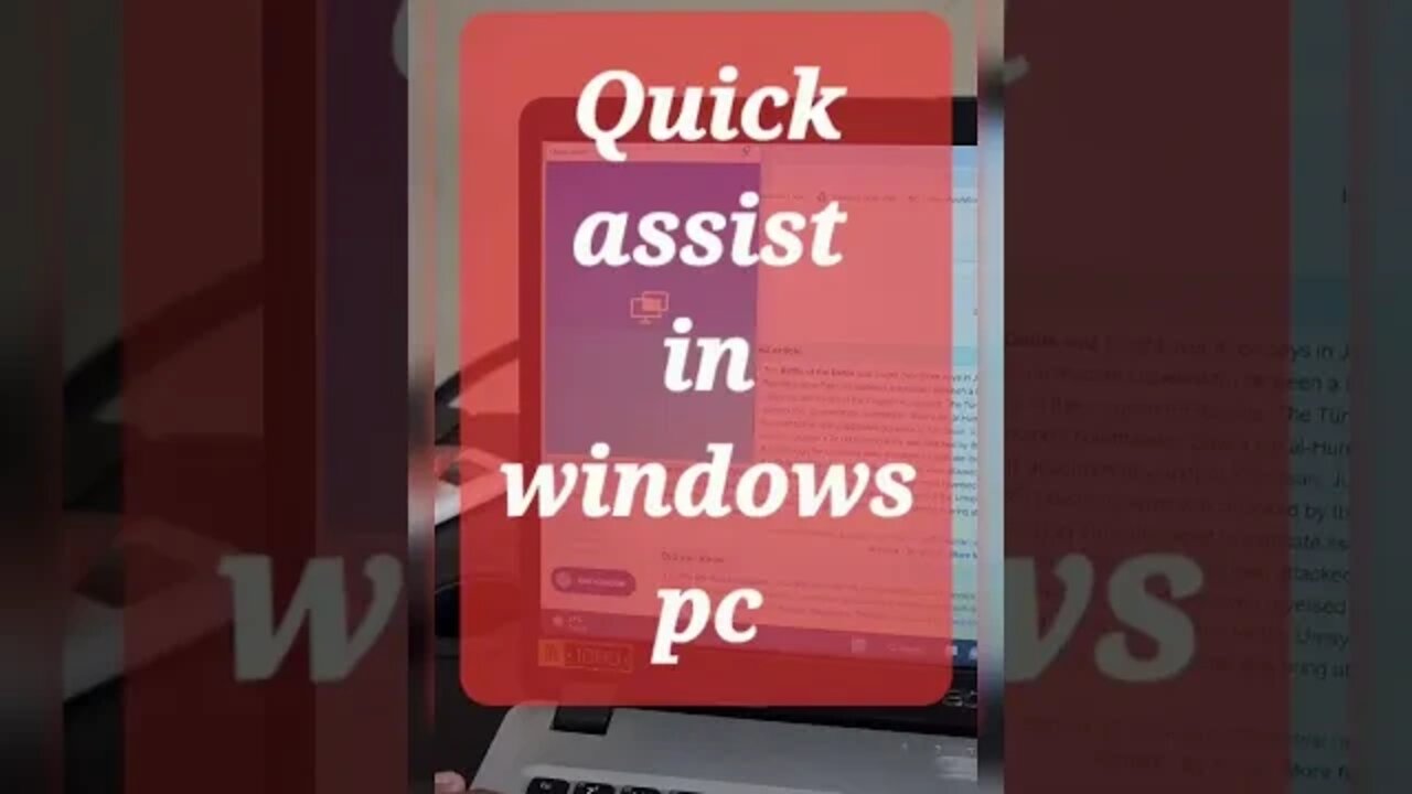 Quick assist in windows pc #shorts #youtubeshorts