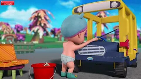The Wheels On The Bus Go Round and Round - Pretend Play | Nursery Rhymes & Baby Songs | Infobells