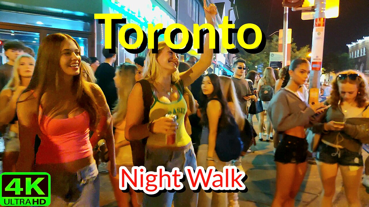 【4K】Toronto Saturday ukrainian 🇺🇦 Nightlife Canada 🇨🇦