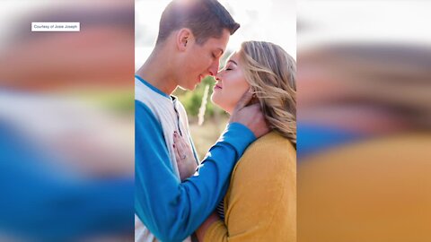 The band was soldered to the engagement ring, which means she lost the engagement ring and the band.