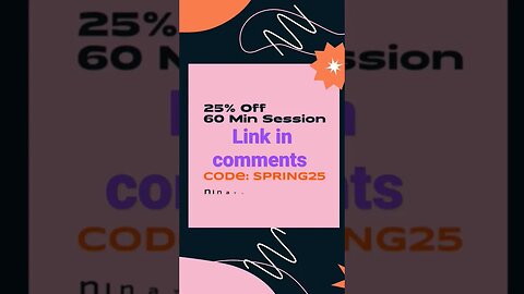 Get 25 % off 60 min session use code SPRING25 link in comments #ninathemystic