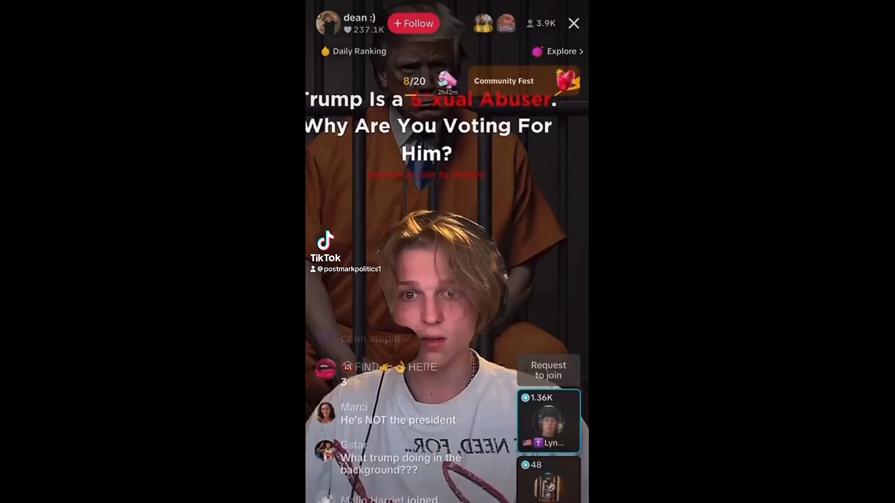 Tiktok Democrat likes Trump