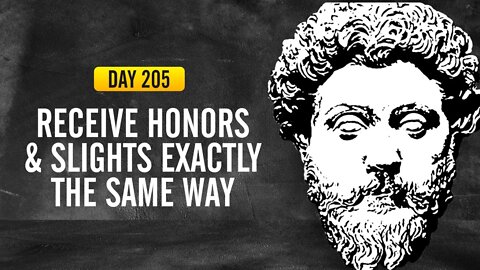 Receive Honors and Slights in the Same Way - DAY 205 - The Daily Stoic 365 Devotional