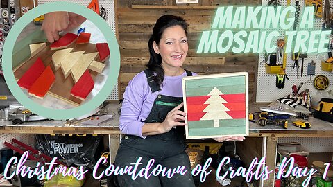 Making a MOSAIC CHRISTMAS TREE inspired from a PINTEREST PIN (CHRISTMAS COUNTDOWN OF CRAFTS DAY 1)