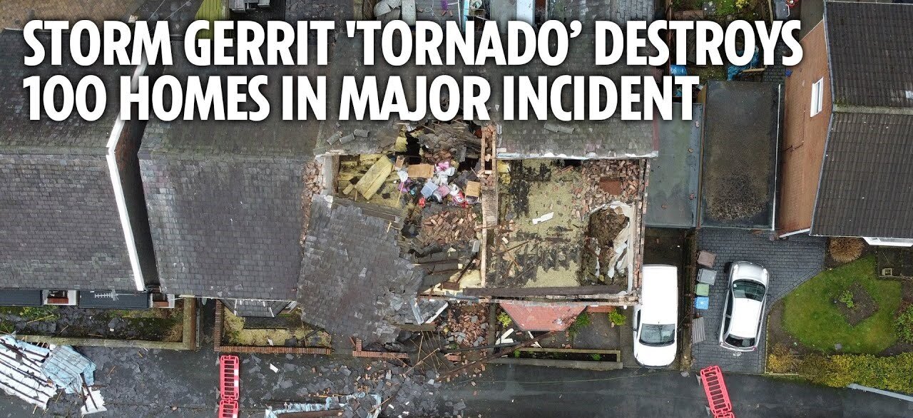 Storm Gerrit 'Tornado’ destroys 100 homes in major incident as 80mph winds triggers evacuations