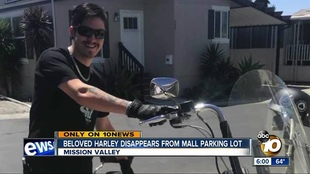 Beloved Harley motorcycle vanishes from San Diego mall parking lot