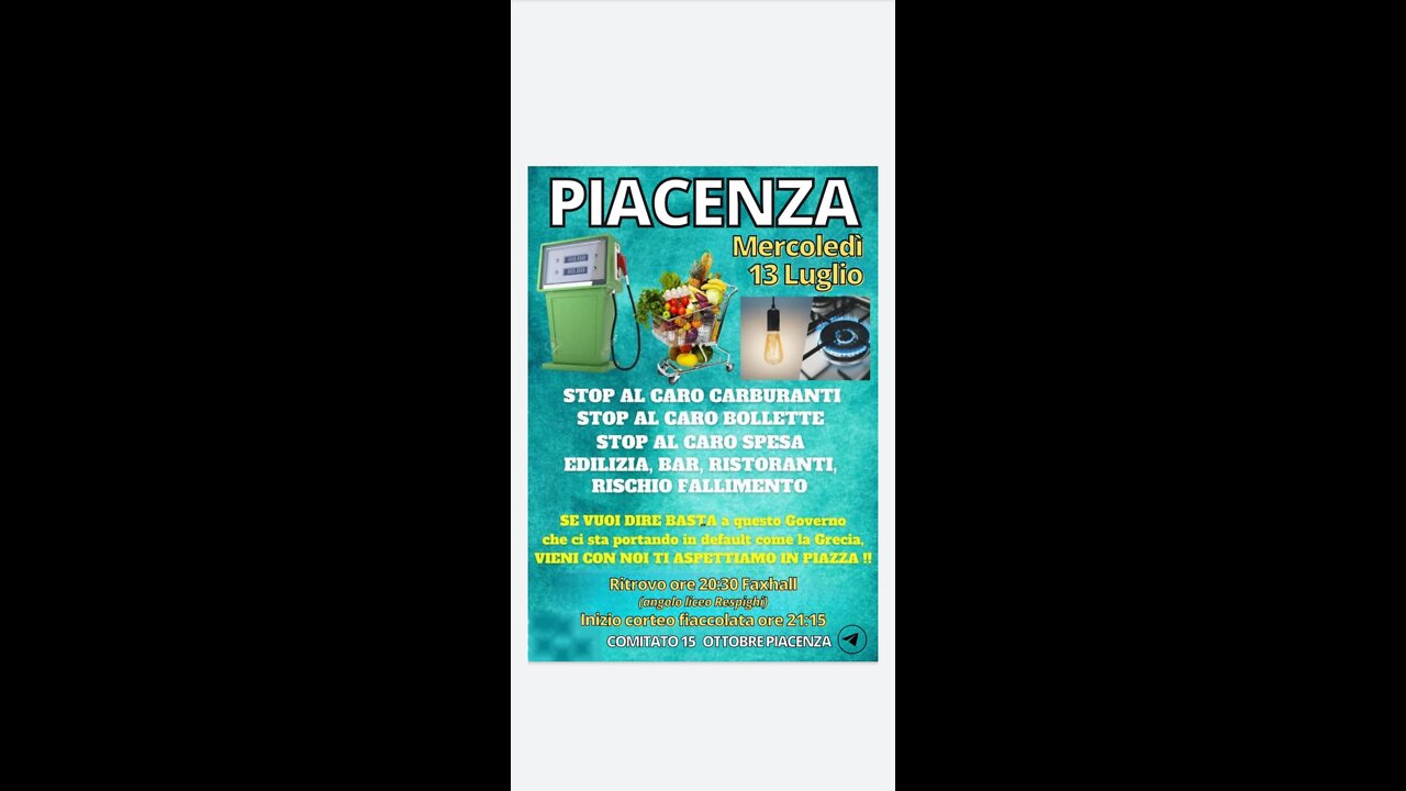 Fiaccolata del 13 luglio 2022 Comitato 15 ottobre Piacenza
