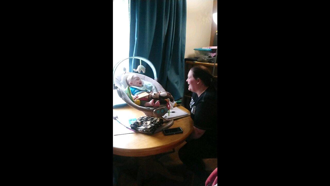 Giggling laughing baby