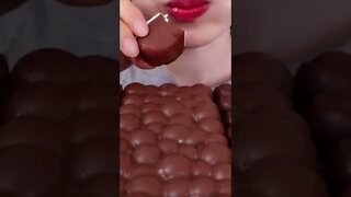 ASMR MUKBANG｜CHOCOLATE MARSHMALLOW KINDER RICE CAKE ICE CREAM SNACK ASMR #shorts