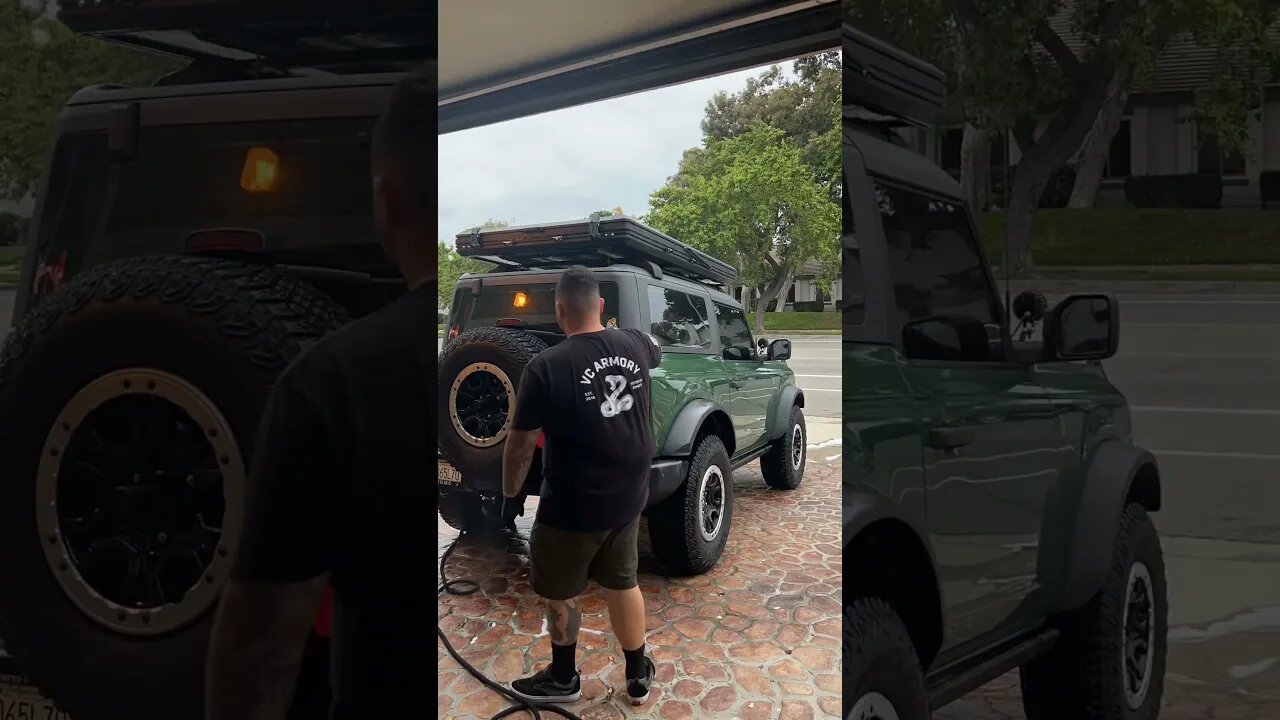 Bronco detailing/car washing #shorts #broncos #ford
