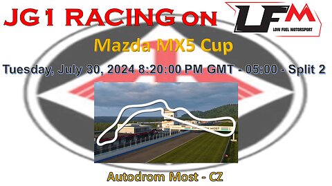 JG1 RACING on LFM - Mazda MX5 Cup - Autodrom Most - CZ - Split 2