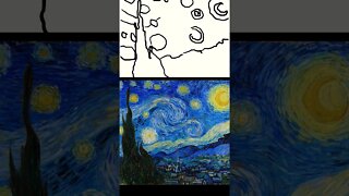 The Starry Night Fast Drawing #thestarrynight #artwork #shorts #short