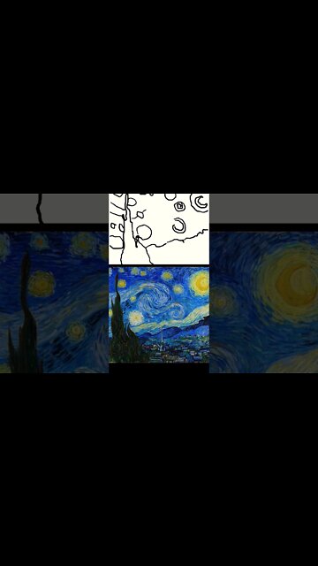 The Starry Night Fast Drawing #thestarrynight #artwork #shorts #short