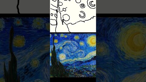 The Starry Night Fast Drawing #thestarrynight #artwork #shorts #short