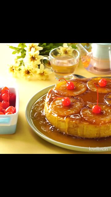 upside down Pineapple flan