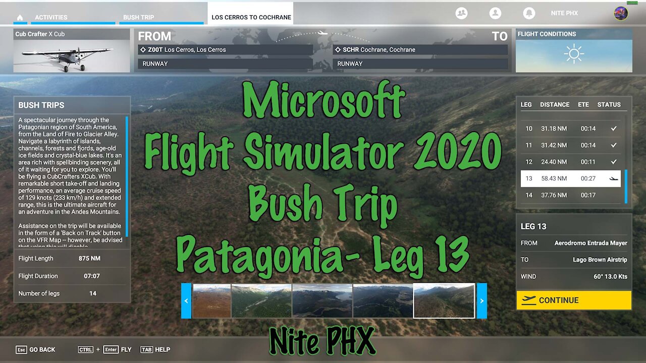 MSFS2020 Patagonia Bush Trip Leg 13