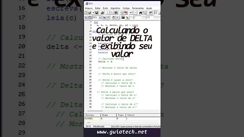 ALGORITMOS na PRÁTICA - Solução de um EQUAÇÃO do 2º Grau