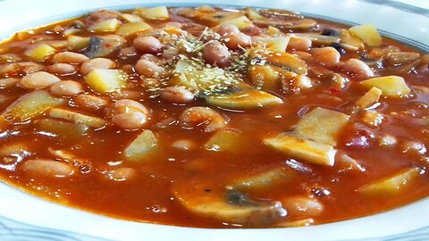 beans recipe - Recipe for preparing beans with mushrooms and potatoes #shorts