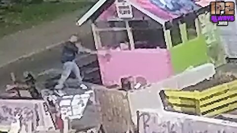 Hero destroys George Floyd memorial