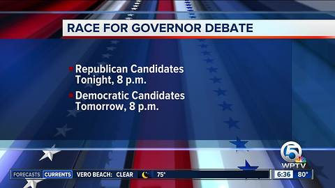 GOP governor's debate Wednesday at 8 p.m.