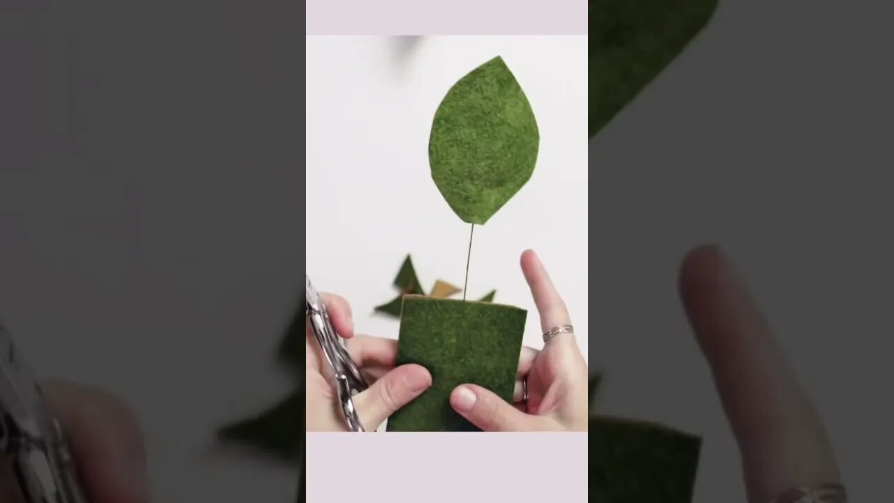 How to make magnolia felt flower leaves #feltart #craft #feltcrafts #feltflower #feltflowertutorial