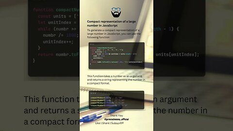 Compact representation of a large number in JavaScript ( #shorts )