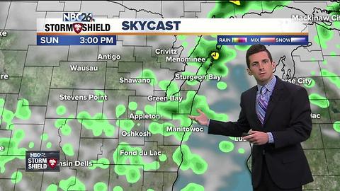 Spotty Sunday showers and thunderstorms