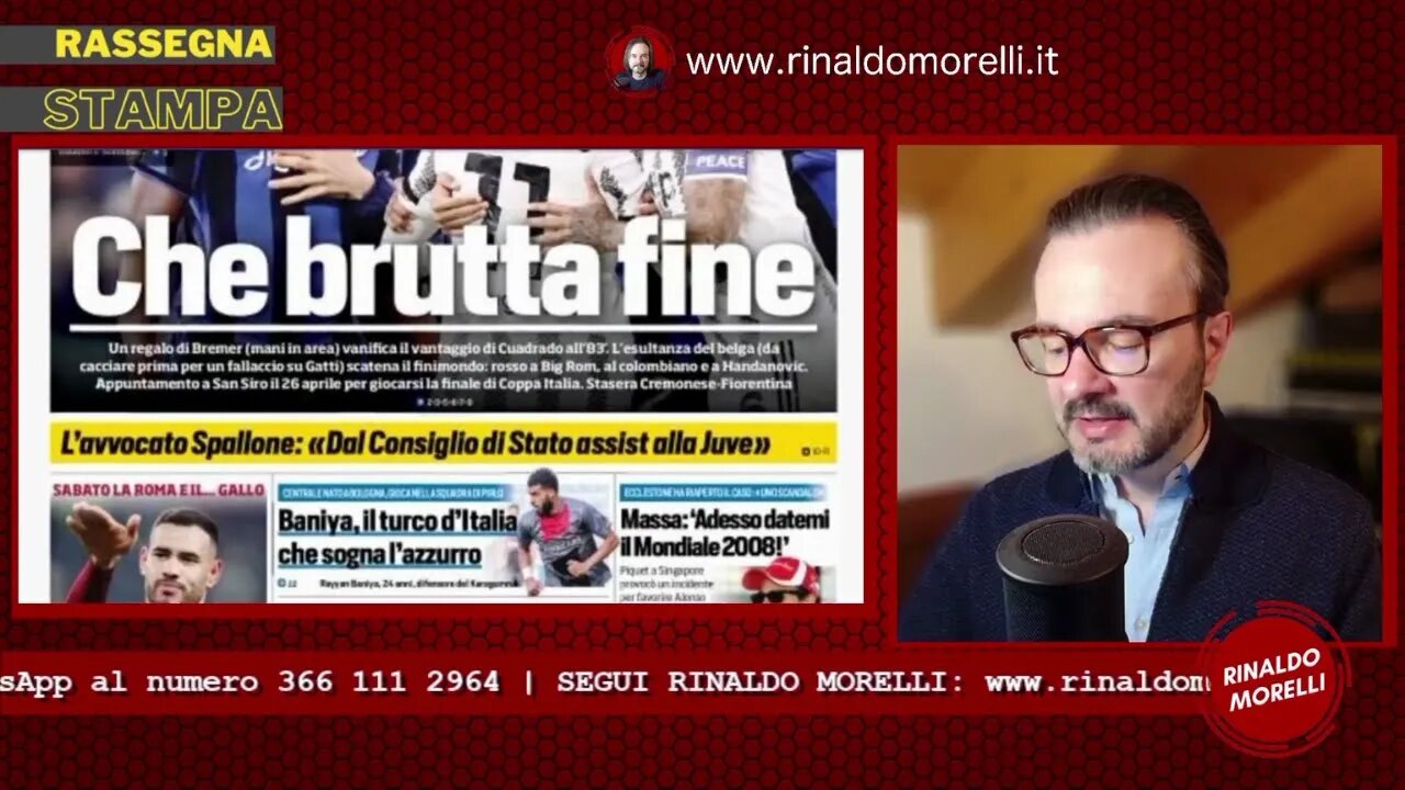 Rassegna Stampa 5.04.2023 #312 - Juve-Inter 1-1, finale con rissa in Coppa Italia. I soldi per Leao