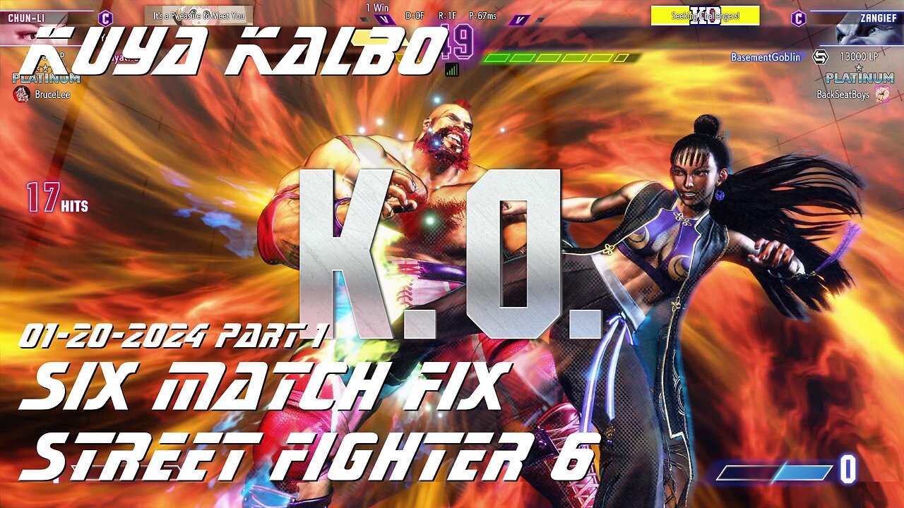 Kuya Kalbo Six Match Fix with Chun Li on Street Fighter 6 as Puyat 01-20-2024 Part 1.
