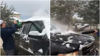Leaf blowers are the best way to clear snow