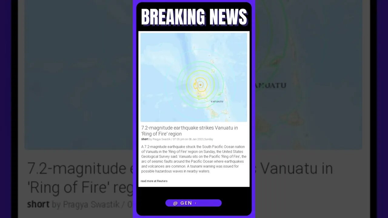 7.2 Quake Rocks Vanuatu: Tsunami Warning Issued in 'Ring of Fire' Region! #shorts #news