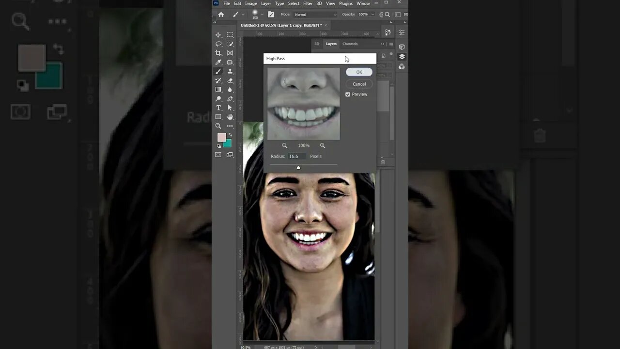 Simple Skin Retouching In Photoshop 2022 | #trendingshortfffff #shorts #photoshopshort #ytshorts