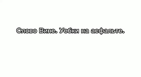 СЛОВО ВИНЕ. УЕБКИ НА АСФАЛЬТЕ! 2я серия 1й сезон