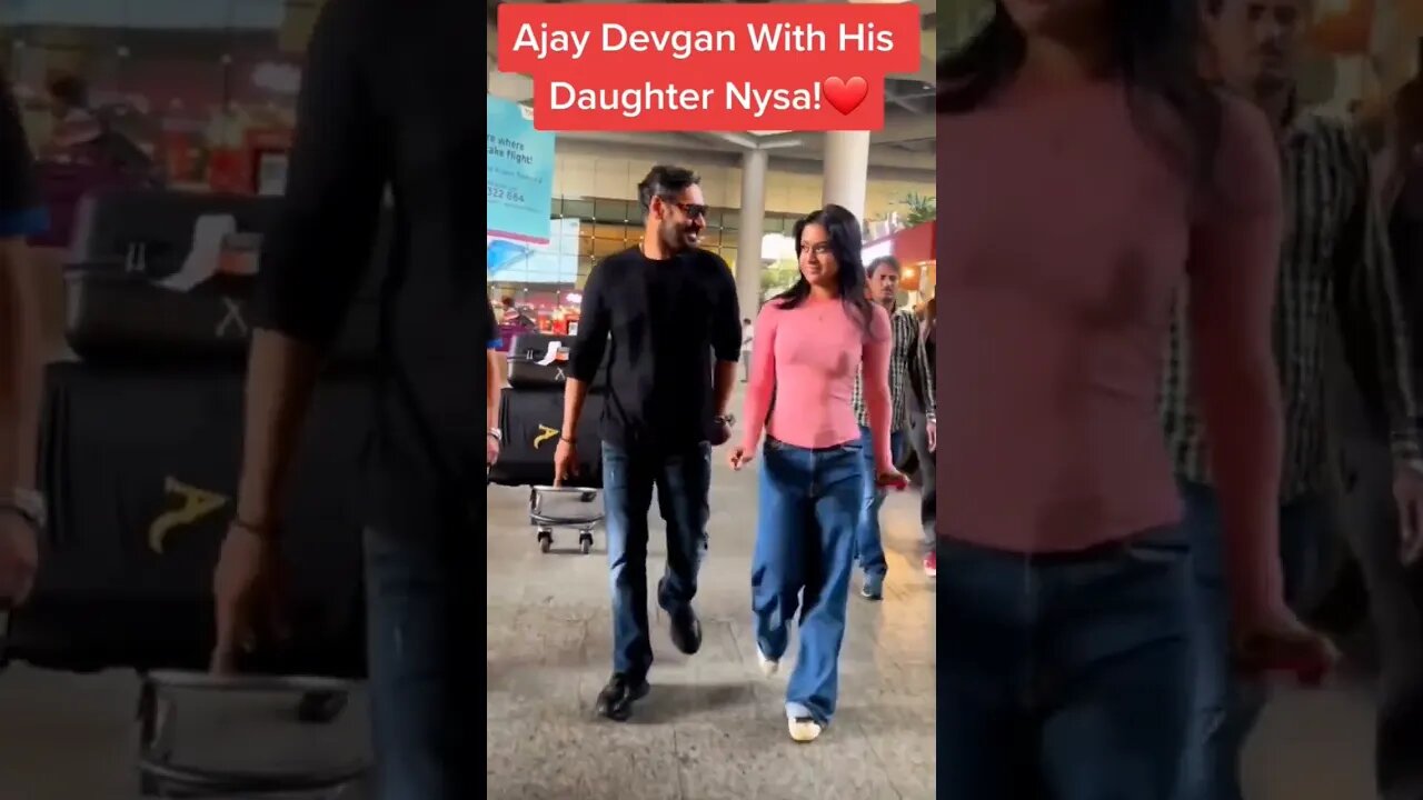 Ajay Devgan With HisDaughter Nysa!DEPARTURES #shortvideo #bollywoodfilms