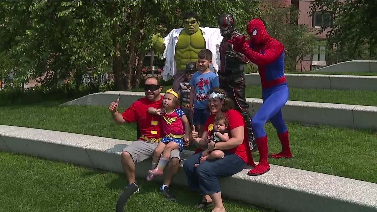 Avengers assemble in Public Square for pictures, family fun